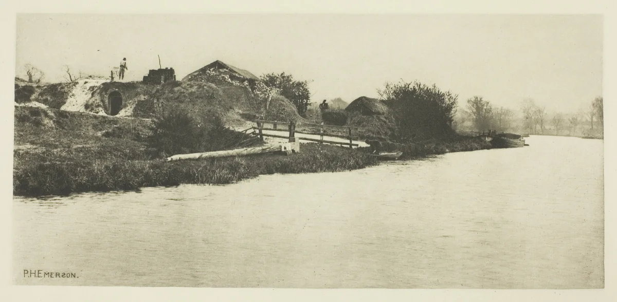 Brickfield on the River Bure (Norfolk) by Peter Henry Emerson, print, 1883-1887