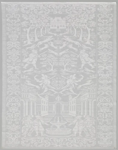 Servet met jachttafereel by anonymous, other, 1680-1690