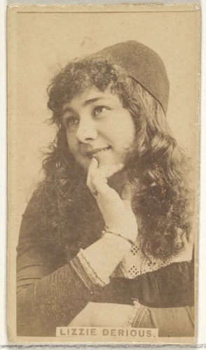 Lizzie Derious, from the Actors and Actresses series (N45, Type 1) for Virginia Brights Cigarettes by Allen & Ginter, photograph, 1885-1891