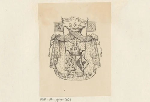 Ex libris van Catherine gravin du Chastel de la Howarderie by anonymous, print, 1858-1901