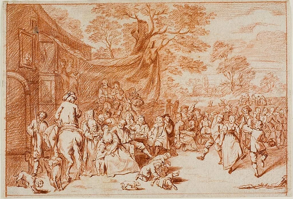 Village Festival by David Teniers, drawing, 1700-1799