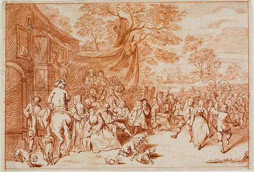 Village Festival by David Teniers, drawing, 1700-1799