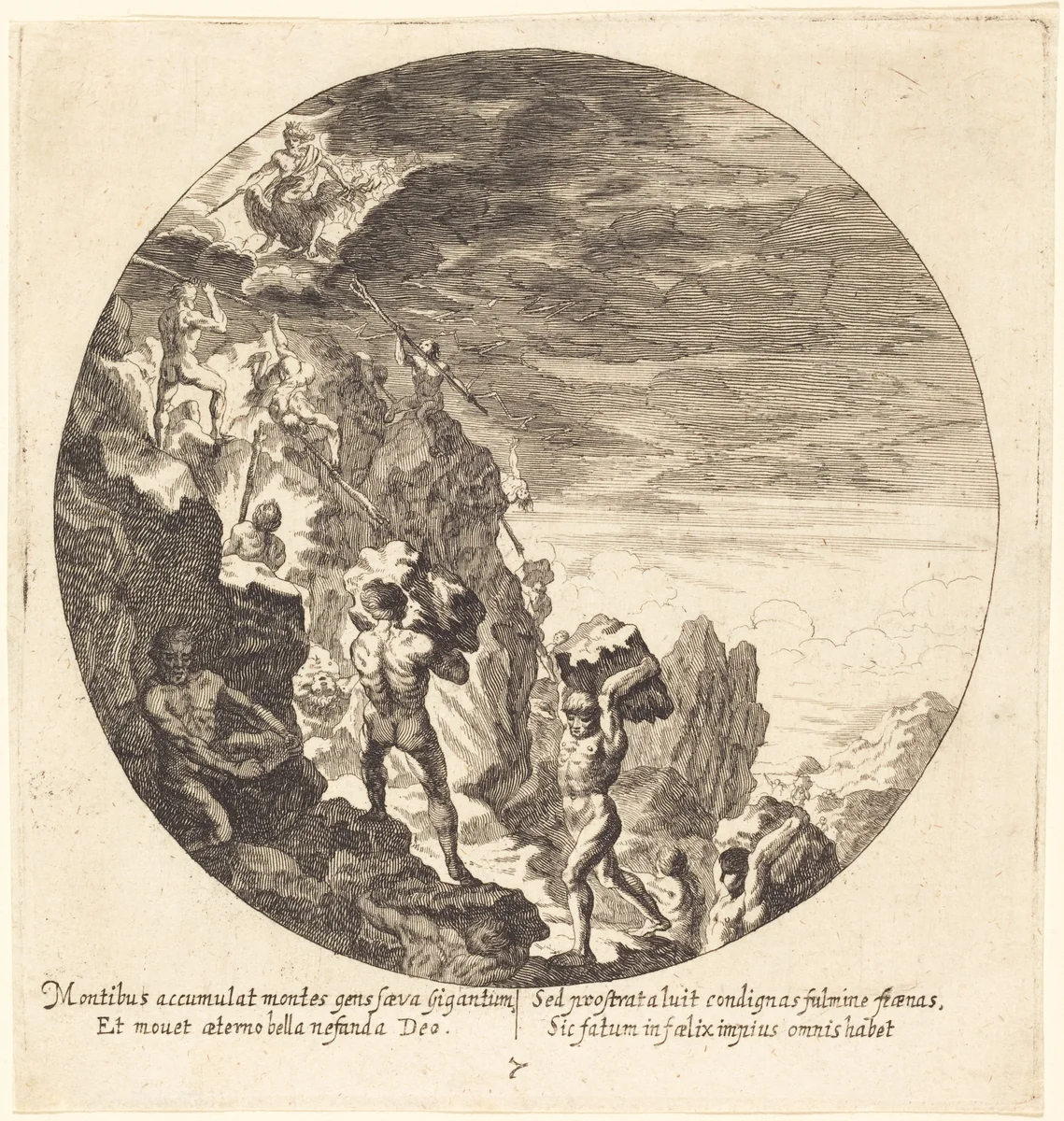 Giants Repelled by Jove by Georg Andreas Wolfgang, portfolio, 1631-1716