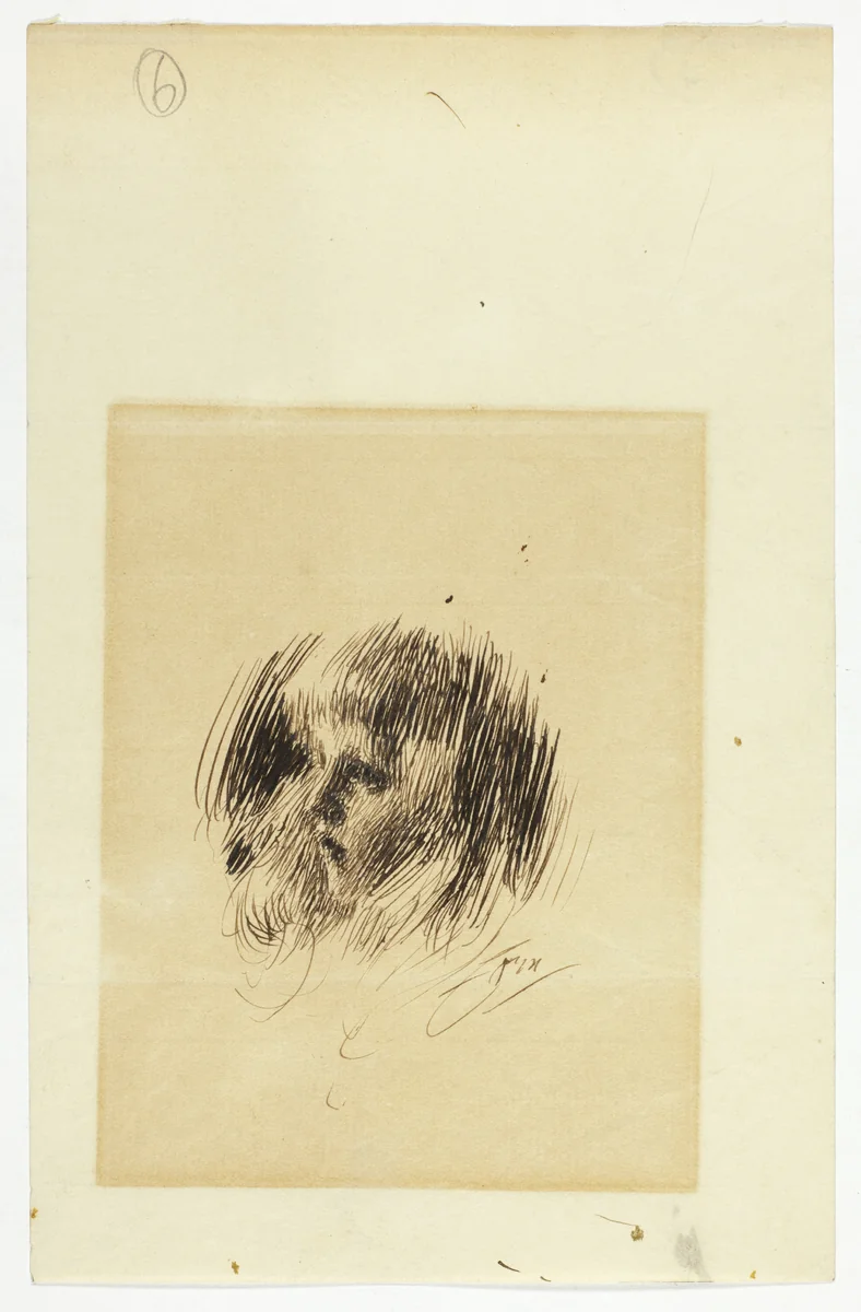 Head of a Girl by Anders Zorn, drawing, 1880-1920