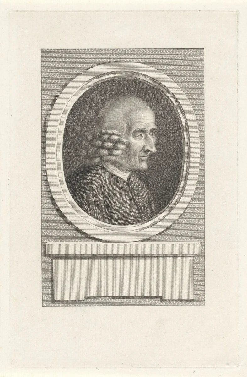Portret van de Nederlandse dichter Jan de Kruyff by Reinier Vinkeles, print, 1775-1784