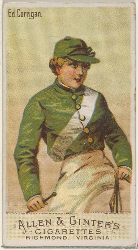 Edward Corrigan, from the Racing Colors of the World series (N22a) for Allen & Ginter Cigarettes by Allen & Ginter, print, 1888