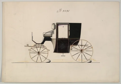 Brougham #3291 by Brewster & Co., drawing, 1877