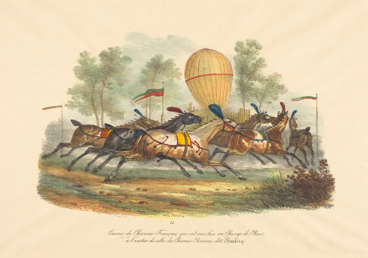 French Race Horses by Carle Vernet, print, 1758-1836