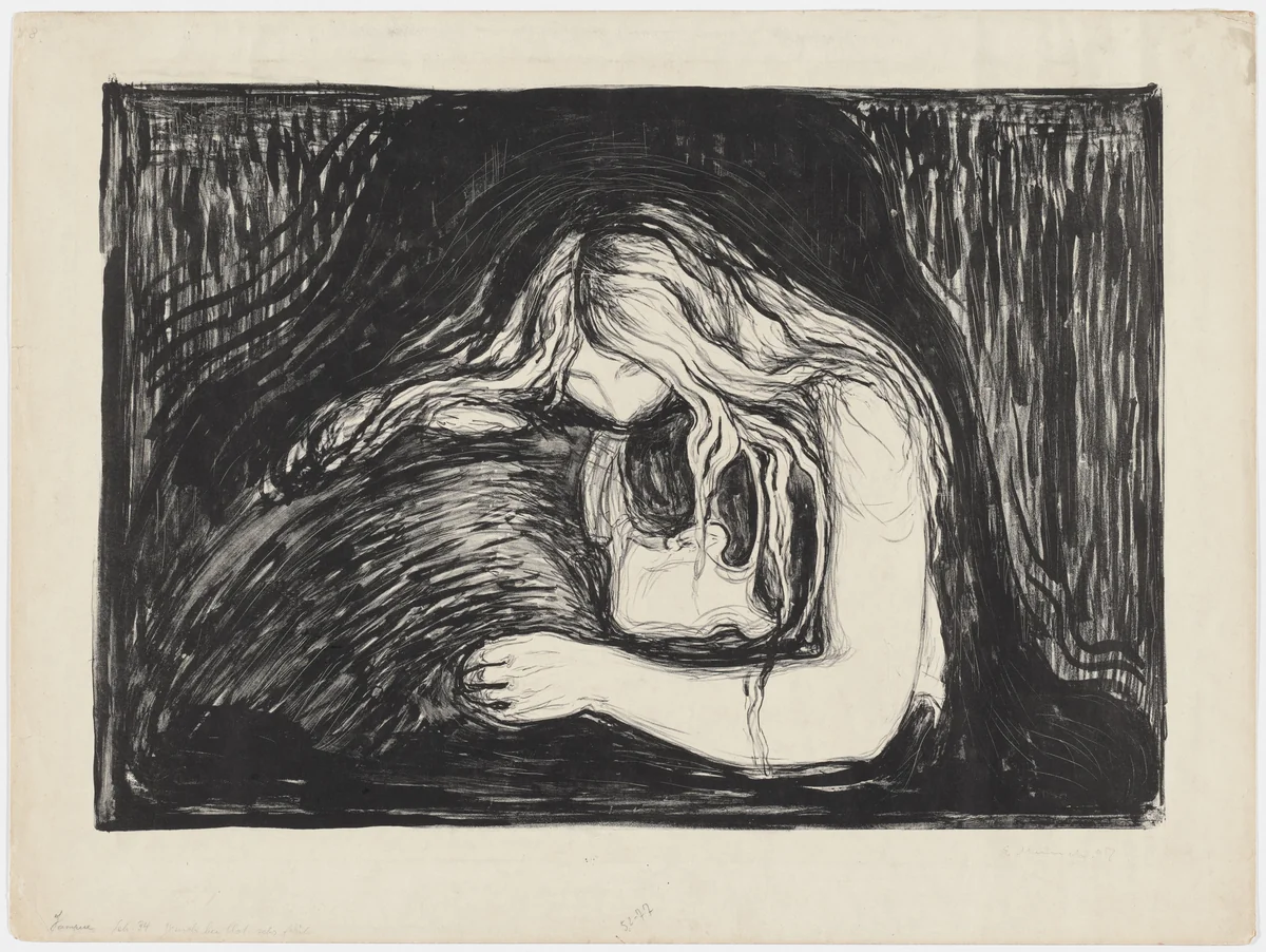 Vampire II (Vampyr II) by Edvard Munch, print, 1895
