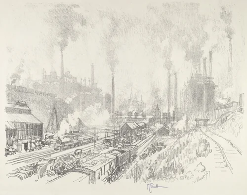In the Land of Iron and Steel by Joseph Pennell, print, 1916