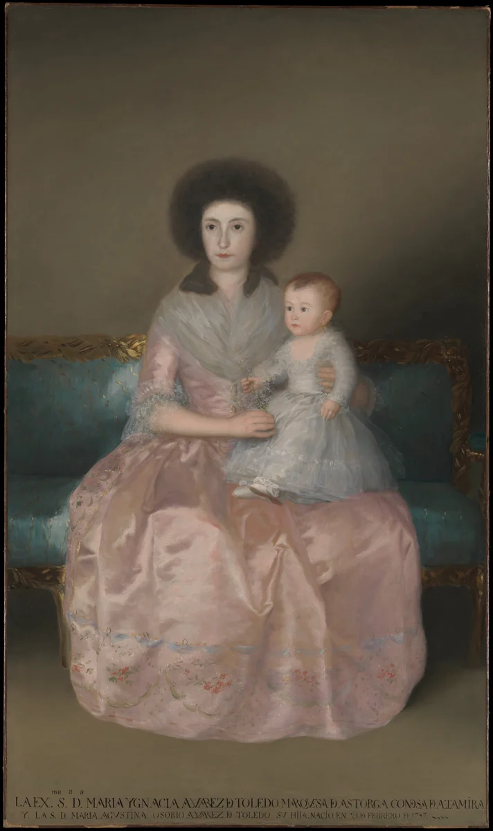 Condesa de Altamira and Her Daughter, María Agustina by Goya, painting, 1787-1788