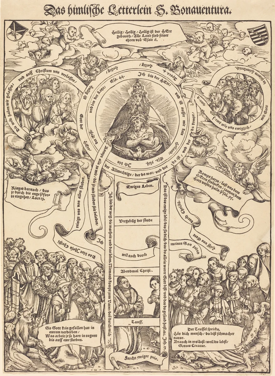 The Celestial Ladder of Saint Bonaventura by Lucas Cranach, print, 1472-1553