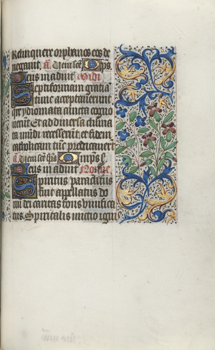 Book of Hours (Use of Rouen): fol. 101r by Master of the Geneva Latini, book, 1465-1475