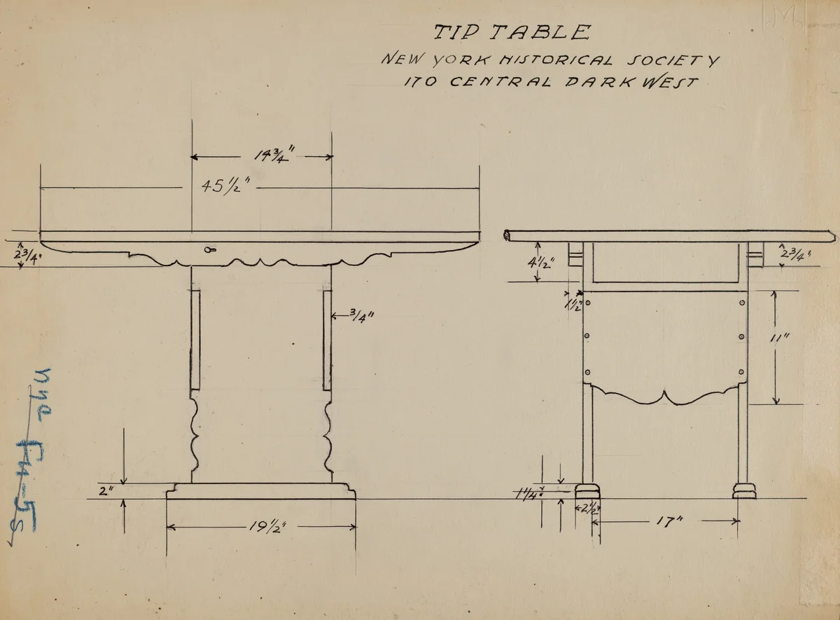Tip Table by American 20th Century, index of american design, 1935-1942