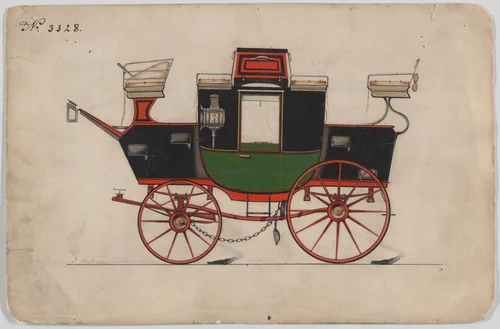 Park Drag #3328 by Brewster & Co., drawing, 1876-1877