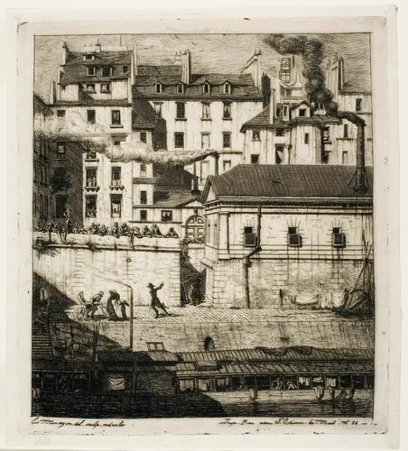 The Mortuary, Paris by Charles Meryon, print, 1854