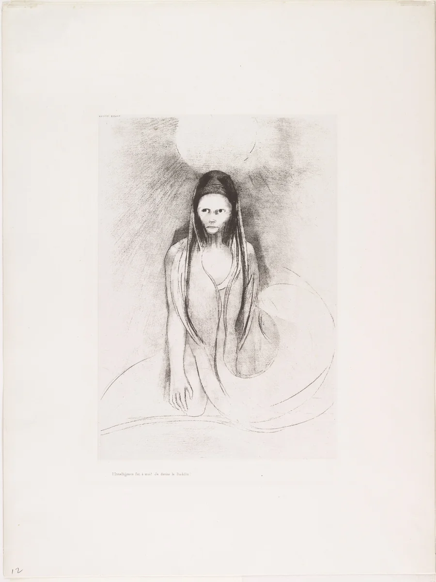 Intelligence Was Mine! I Became the Buddha (L'Intelligence fût à moi! Je devins le Buddha) from The Temptation of Saint Anthony (La Tentation de Saint-Antoine) by Odilon Redon, print, 1896
