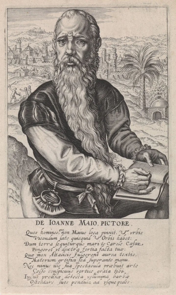 Portret van Jan Cornelisz. Vermeyen by Hendrick Hondius, print, 1610