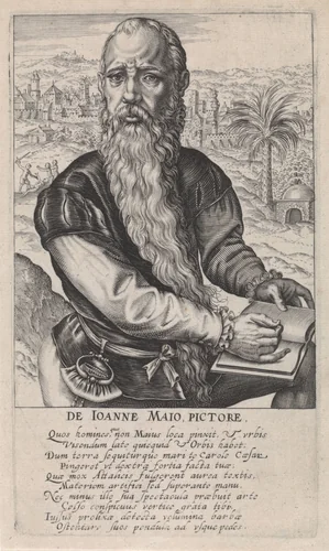 Portret van Jan Cornelisz. Vermeyen by Hendrick Hondius, print, 1610