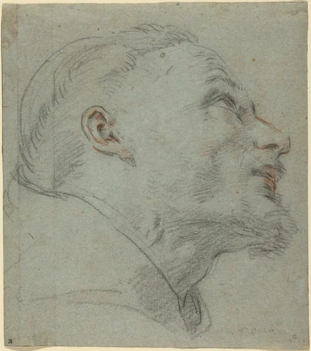 Head of Saint Francis by Guido Reni, drawing, 1632