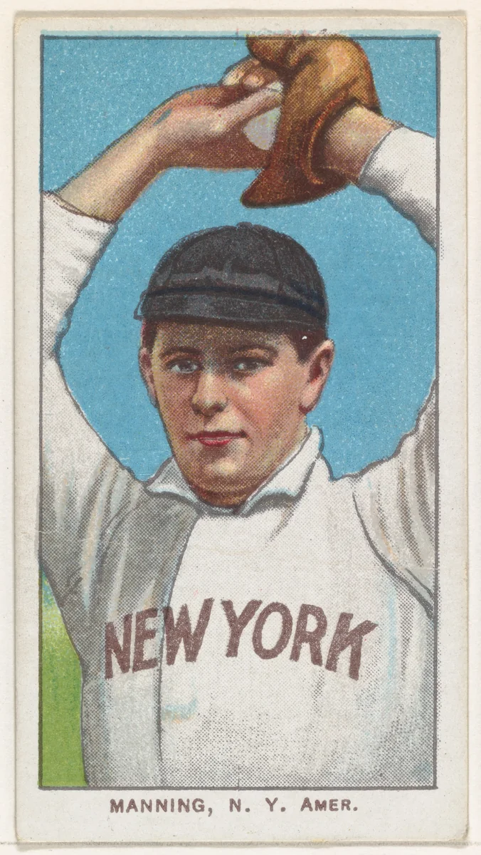 Manning, New York, American League, from the White Border series (T206) for the American Tobacco Company by American Tobacco Company, print, 1909-1911