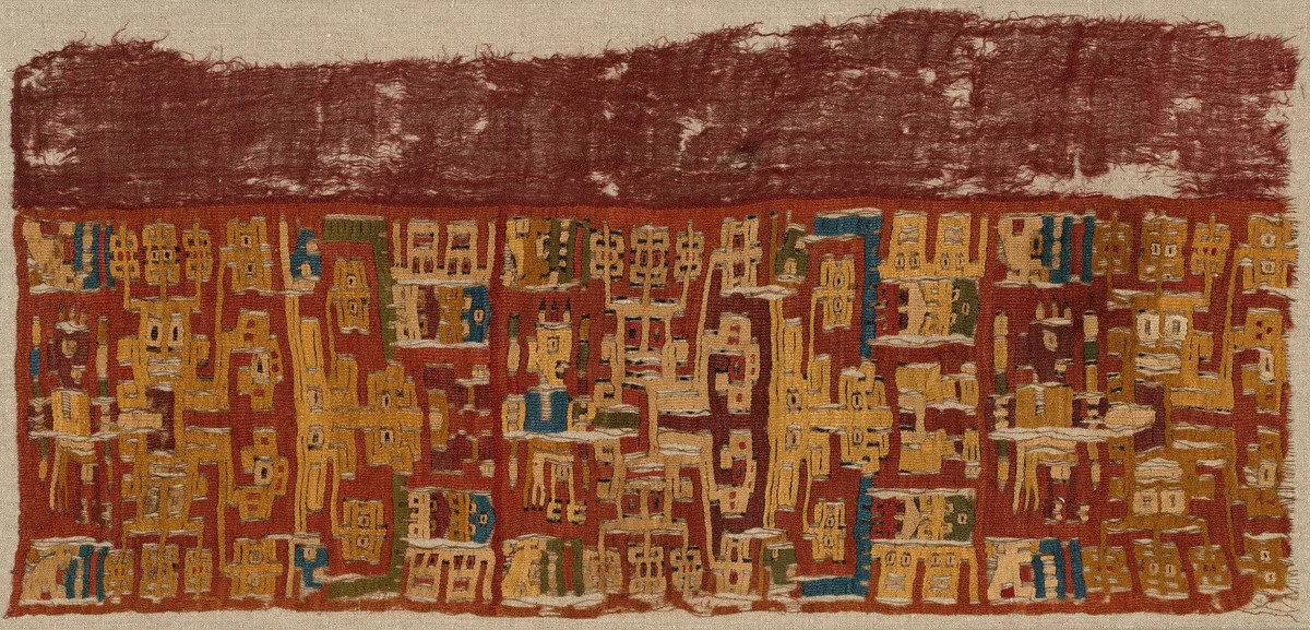 Fragment by Nazca culture, textile, -200-600