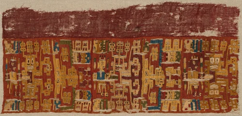 Fragment by Nazca culture, textile, -200-600