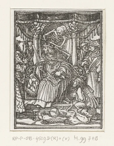 Keizer en de Dood by Hans Holbein, print, 1524-1526
