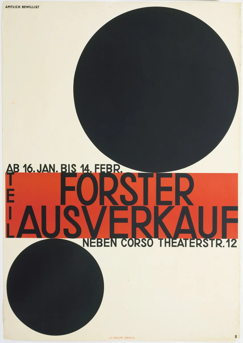 Forster Ausverkauf by Otto Baumberger, design, 1928