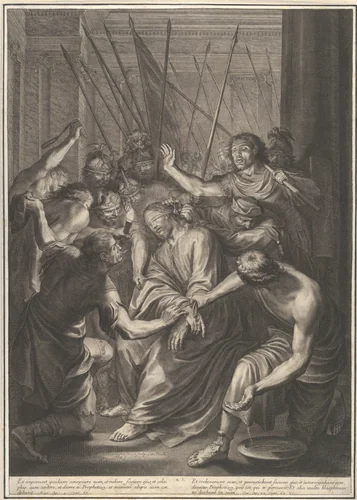 Christ Mistreated by Guards, from The Passion of Christ, plate 11 by Grégoire Huret, print, 1664