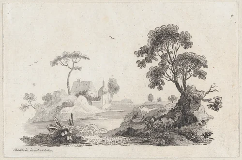 Landscape by Jean Baptiste Claude Chatelain, print, 1725-1763