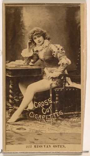 Card Number 222, Miss Van Osten, from the Actors and Actresses series (N145-2) issued by Duke Sons & Co. to promote Cross Cut Cigarettes by W. Duke, Sons & Co., photograph, 1880-1889