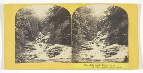 Cascadilla Creek, Ithaca, N.Y. 5th Fall, opposite Water Cure by J. C. Burritt, photograph, 1860-1865