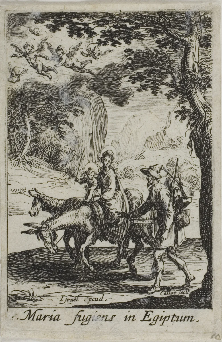 The Flight into Egypt, from The Life of the Virgin by Jacques Callot, print, 1612-1635