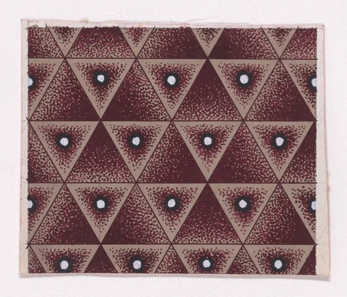 Textile Design with a Seamless Pattern of Alternating Triangles Decorated with Pearls by anonymous, drawing, 1840