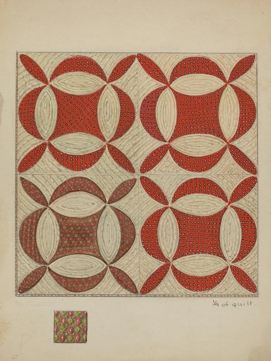 Patchwork Quilt by George Loughridge, index of american design, 1936