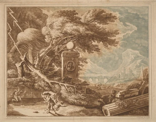 Heroic Stormy Landscape by Elisha Kirkall
Jan van Huysum, print, 1724