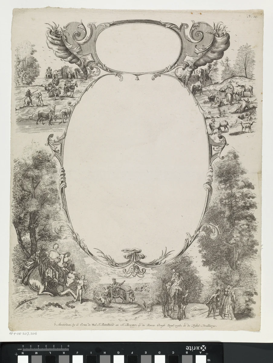 Wensbrief met de roof van Europa by anonymous, print, 1700-1899