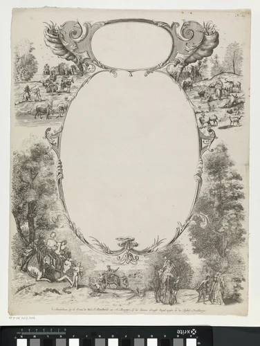 Wensbrief met de roof van Europa by anonymous, print, 1700-1899