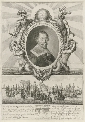 Portret van Witte Cornelisz. de With by Theodor Matham, print, 1641