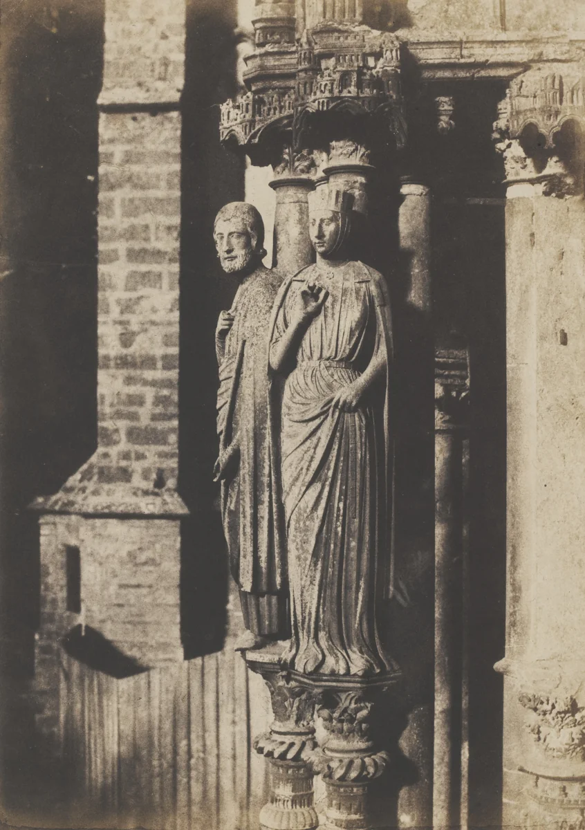 Columnar Figures of the North Porch, Chartres Cathedral by Charles Marville, photograph, 1853