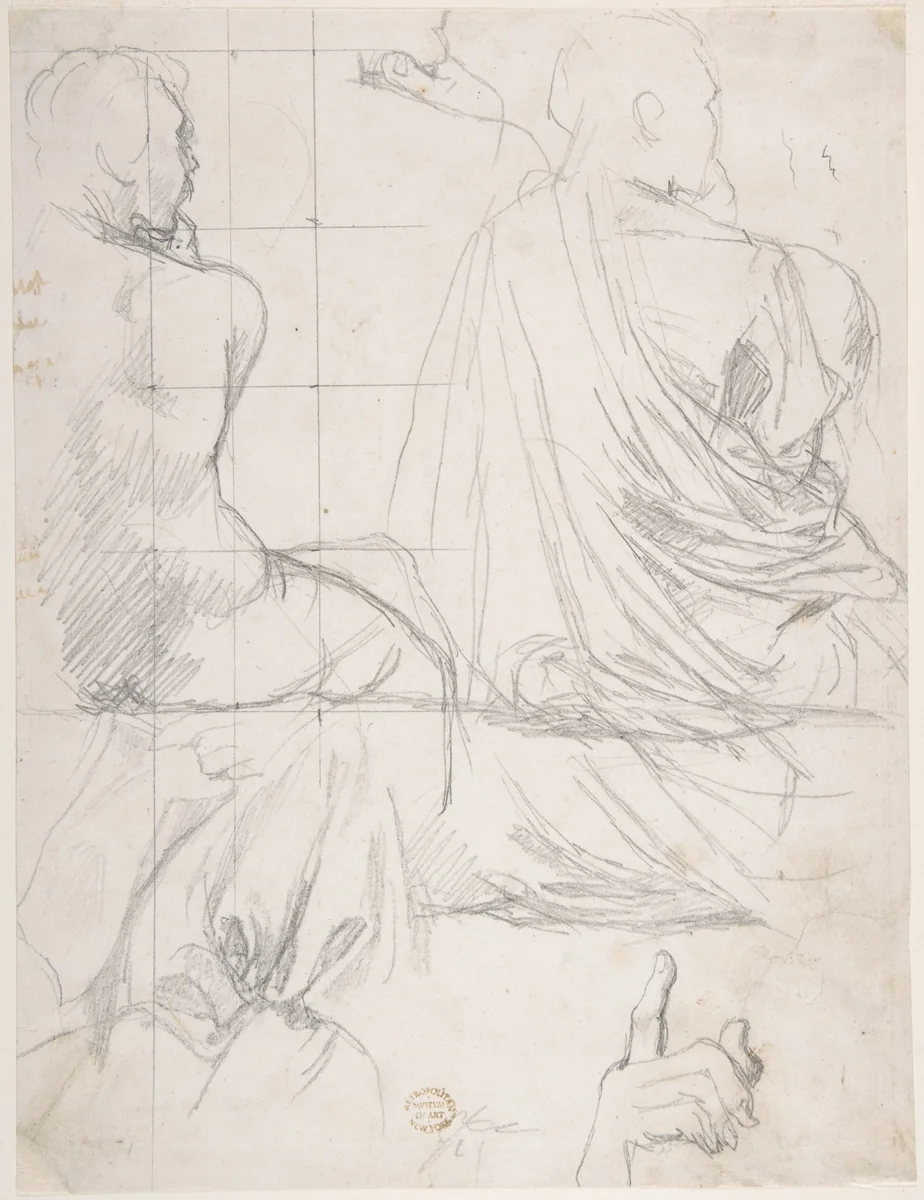 Study of Figures by Jean-Auguste-Dominique Ingres, drawing, 1795-1867