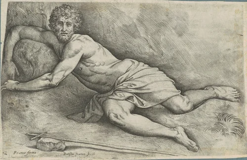 Saint John the Baptist by Battista Franco, print, 1550-1559