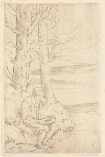 Blind Beggar (Le mendiant aveugle) by Alphonse Legros, print, 1837-1911