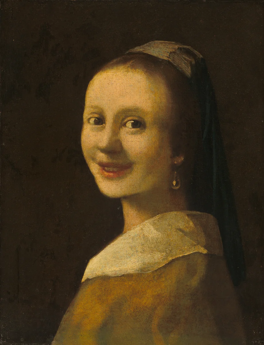 The Smiling Girl by Johannes Vermeer, painting, 1925