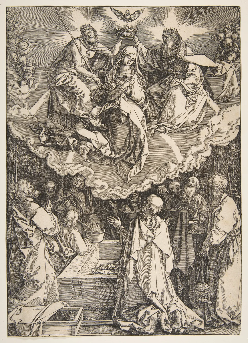 The Assumption and Coronation of the Virgin, from The Life of the Virgin by Albrecht Dürer, print, 1510