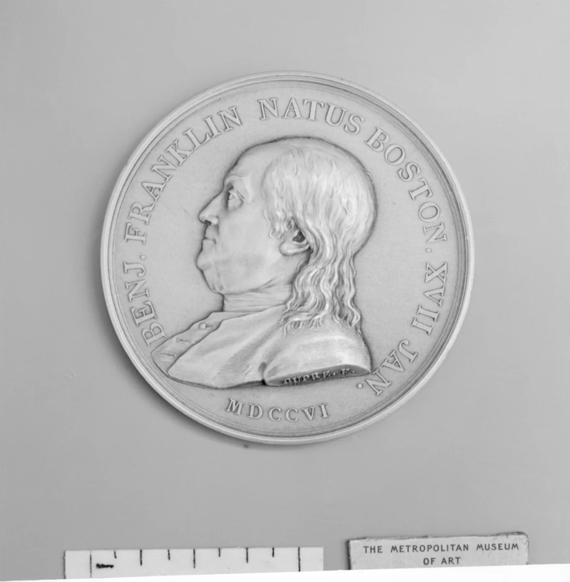 Benjamin Franklin by Augustin Dupré, metalwork, 1784