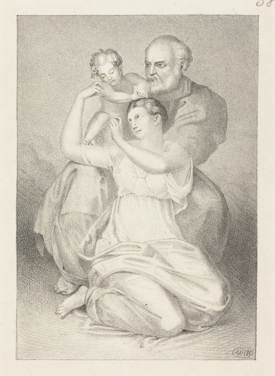 Holy Family, from Michelangelo by Henry Noel Humphreys; John Flaxman, print, 1829