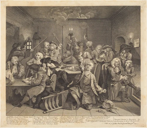 A Rake's Progress: pl.6 by William Hogarth, print, 1735