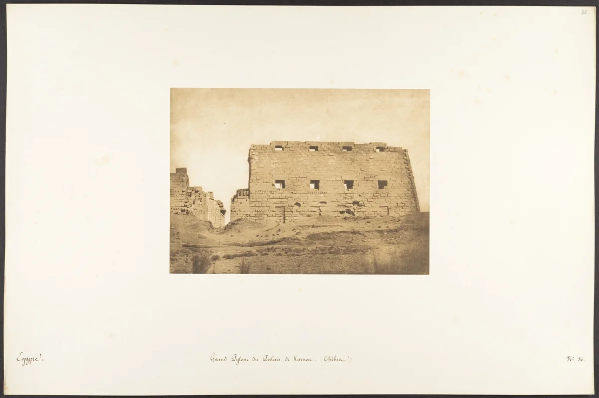 Grand Pylone du Palais de Karnac, Thèbes by Maxime Du Camp, photograph, 1849-1850